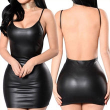 Load image into Gallery viewer, Backless Leather Mini Dress
