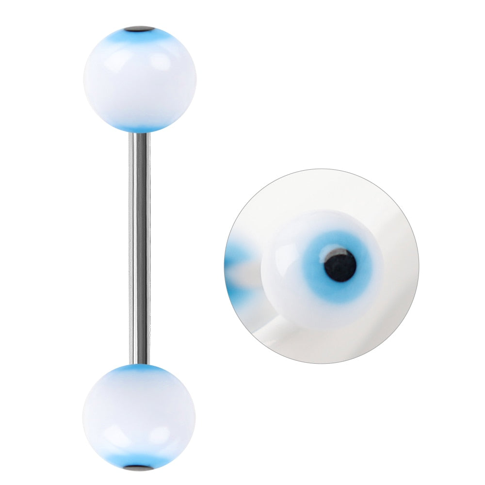 Eyeball Surgical Steel Barbell Tongue Rings