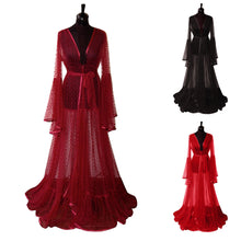 Load image into Gallery viewer, Long Tulle Transparent Robe
